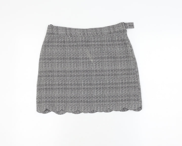 New Look Women's Black Check Knee Length Skirt