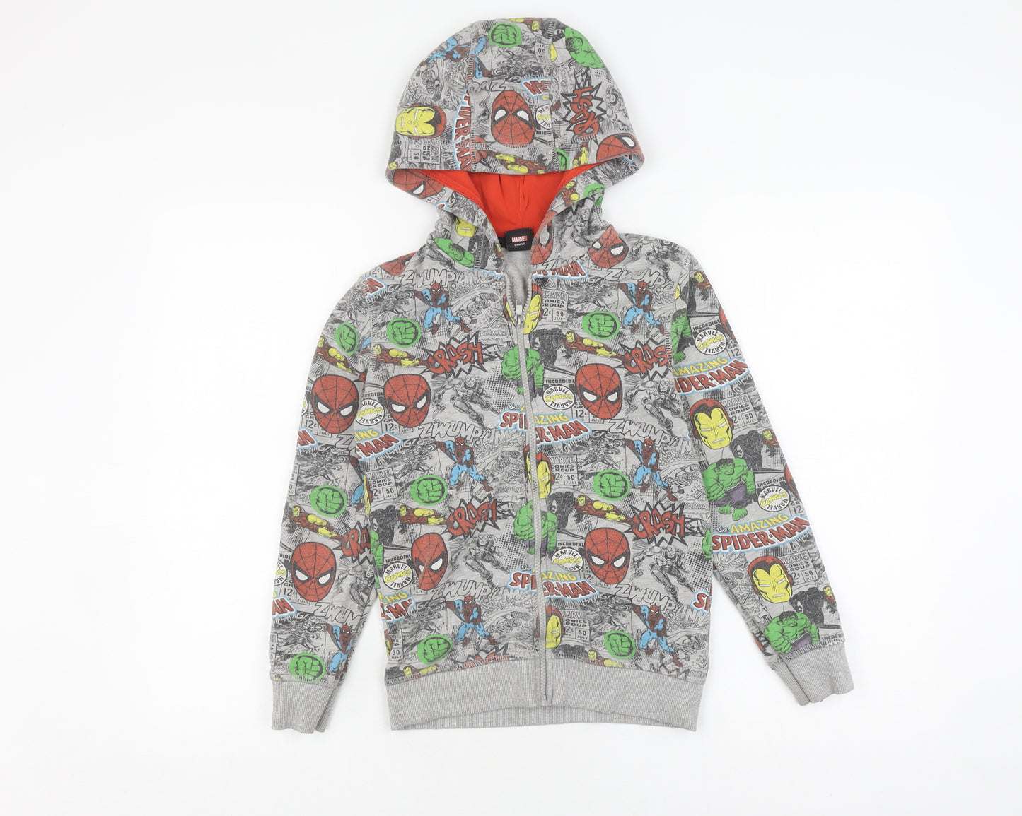 Marvel Comics Boys Hoodie, Multicoloured, 9-10 Years, Full Zip