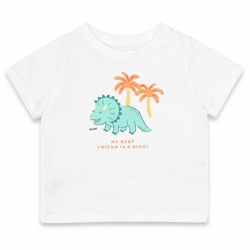 MNG Unisex Baby White Dinosaur T-Shirt - Size 18-24 Months