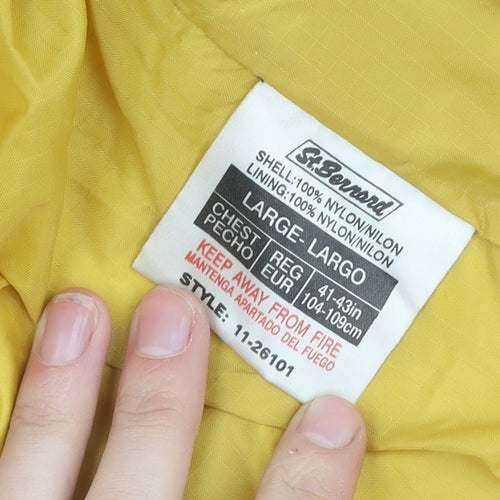 St. Bernard Men's Blue Yellow Large Windbreaker Jacket