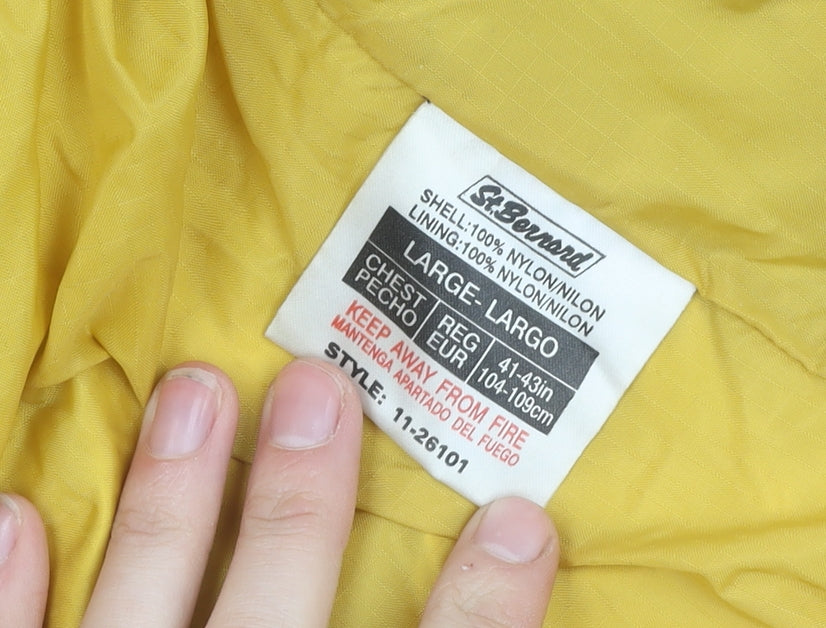 St. Bernard Men's Blue Yellow Large Windbreaker Jacket