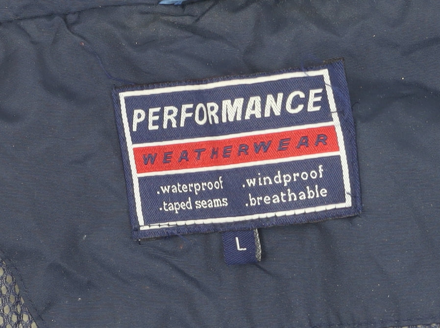 St. Bernard Men's Blue Yellow Large Windbreaker Jacket