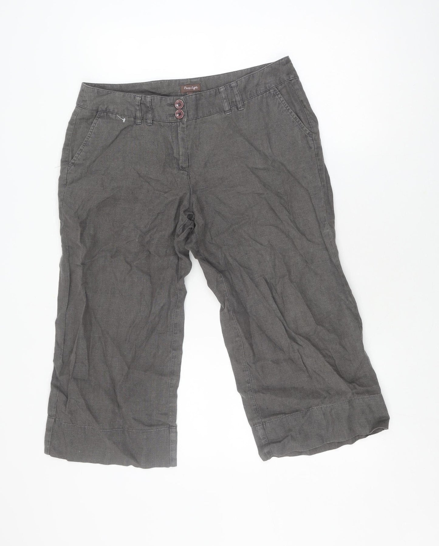 Phase Eight Grey Linen Bermuda Shorts, Size 12