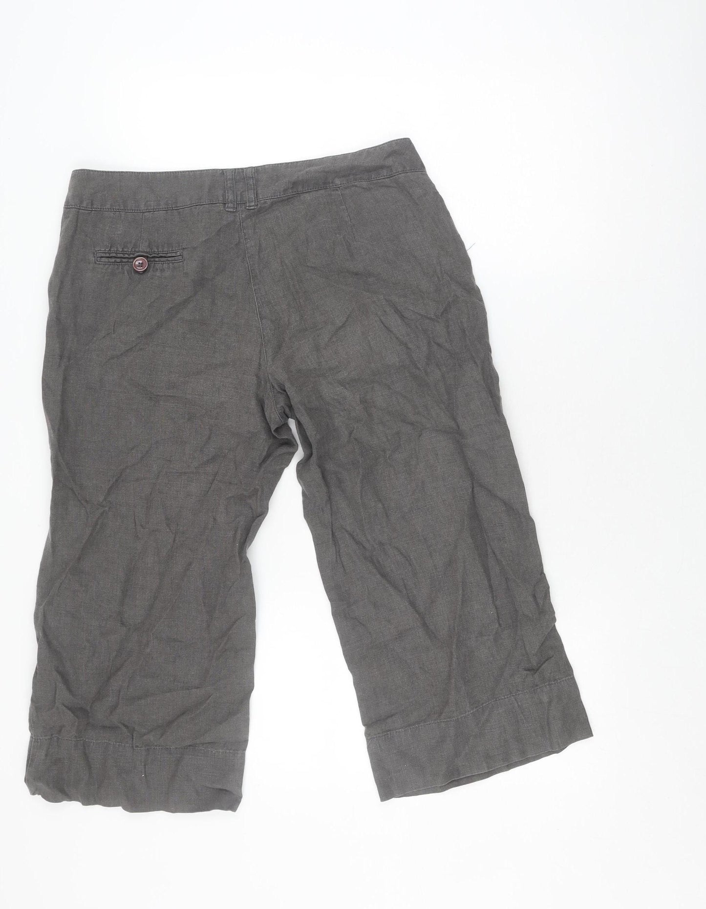 Phase Eight Grey Linen Bermuda Shorts, Size 12