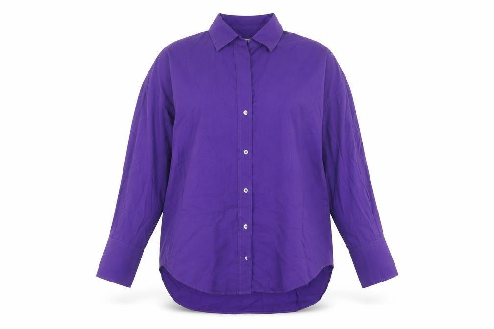 Zara Women's Purple Button-Up Shirt XS Long Sleeve