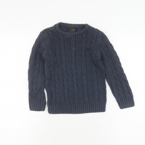 Next Boys Blue Cable-Knit Pullover Jumper, Size 5 Years