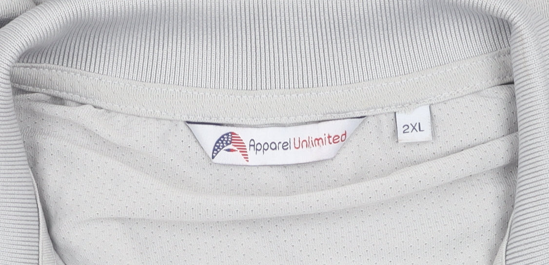 Apparel Unlimited Men's Grey Polo 2XL Short Sleeve