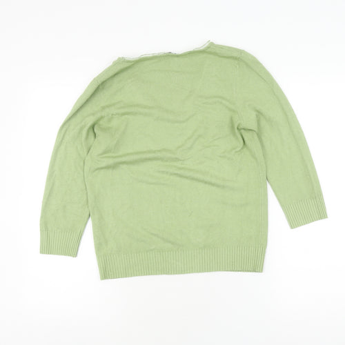 Per Una Women's Green V-Neck Pullover Jumper Size 14