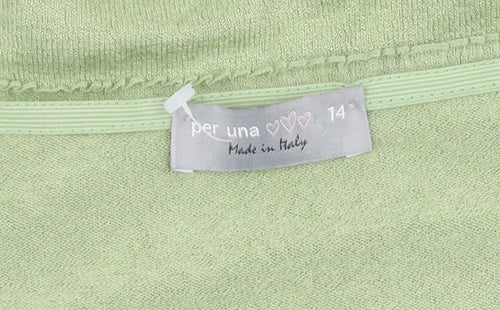 Per Una Women's Green V-Neck Pullover Jumper Size 14