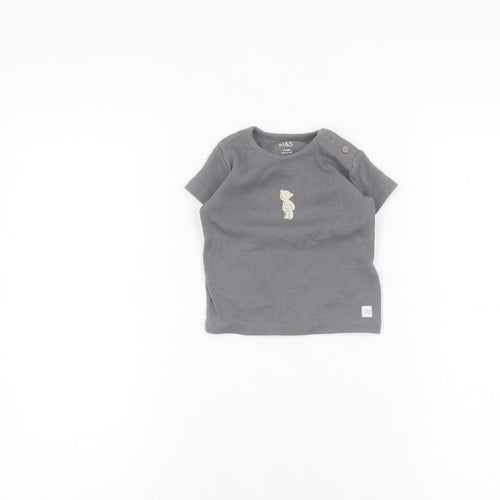 Marks and Spencer Unisex Grey T-Shirt 3-6 Months