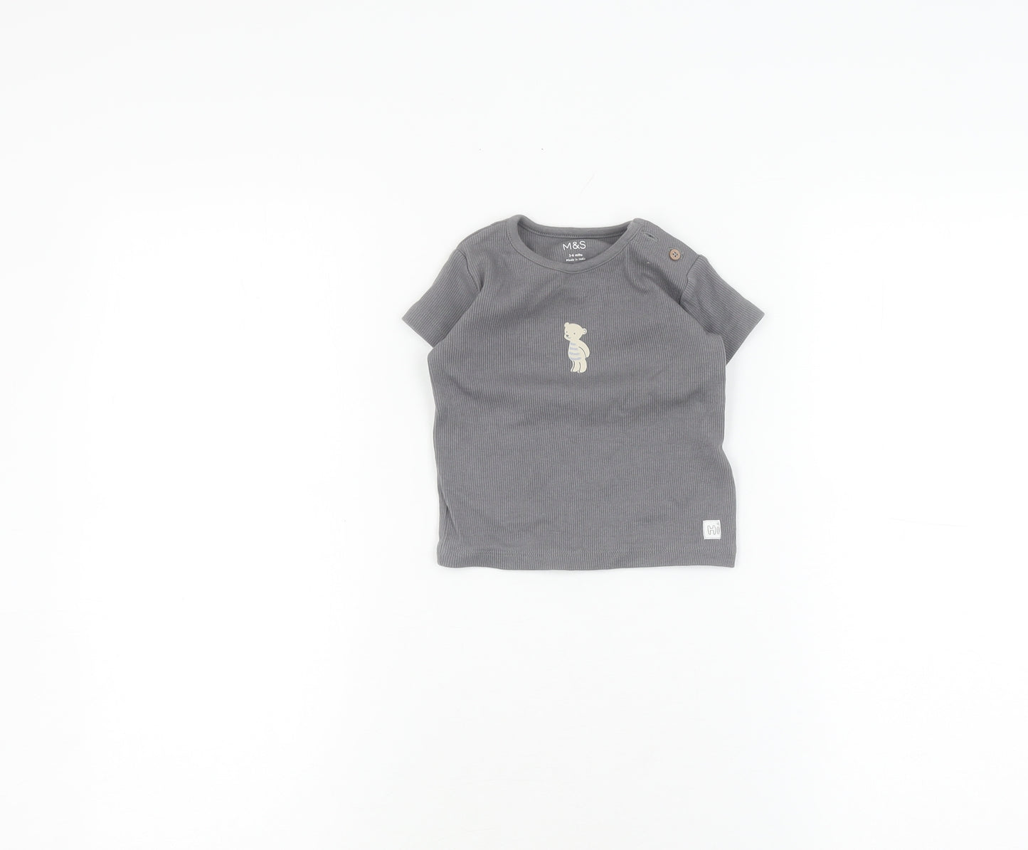 Marks and Spencer Unisex Grey T-Shirt 3-6 Months