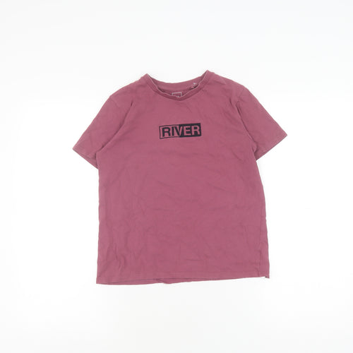 River Island Girls Pink Slim Fit T-Shirt, 9-10 Years