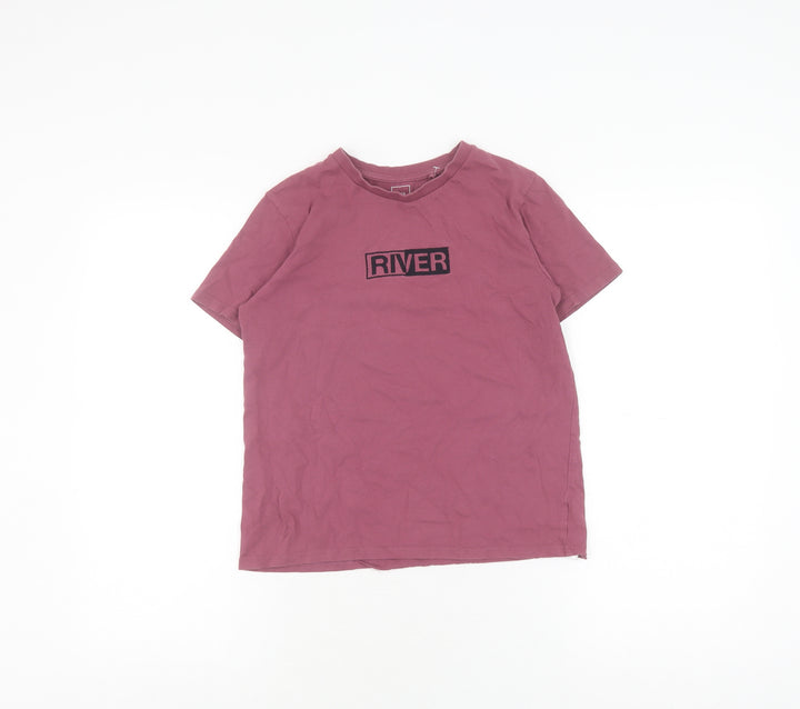 River Island Girls Pink Slim Fit T-Shirt, 9-10 Years