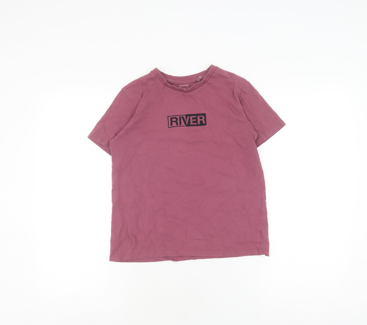 River Island Girls Pink Slim Fit T-Shirt, 9-10 Years