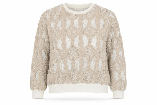Front view of Gallery Women's Ivory Knit jumper XL