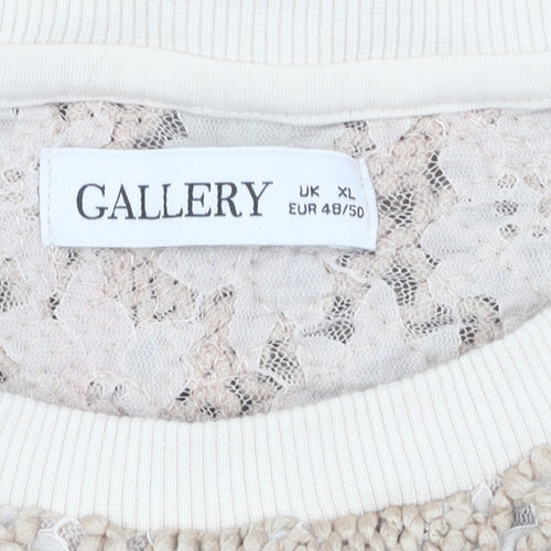 Gallery Women's Ivory Knit Pullover Jumper XL