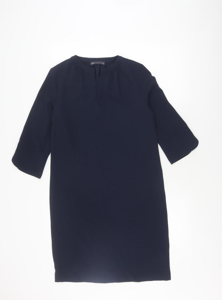 Marks and Spencer Women's Blue Shift Dress Size 8