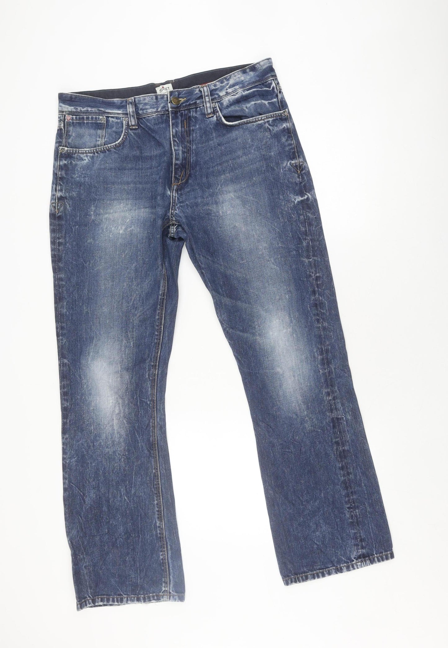 Soviet Men's Blue Bootcut Jeans, Size 32, Classic Denim