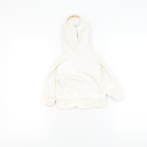 Gap Toddler Unisex White Jacket 12-18 Months, Hooded & Lined