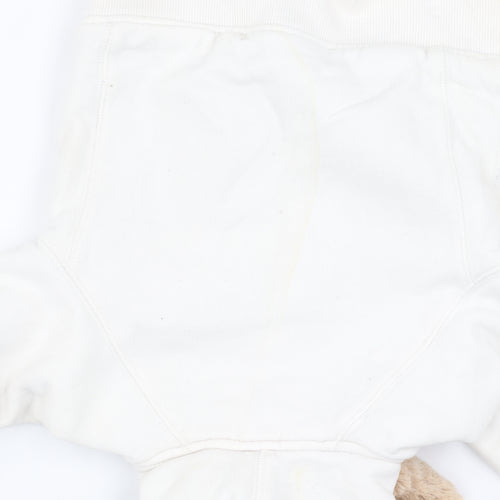 Gap Toddler Unisex White Jacket 12-18 Months, Hooded & Lined