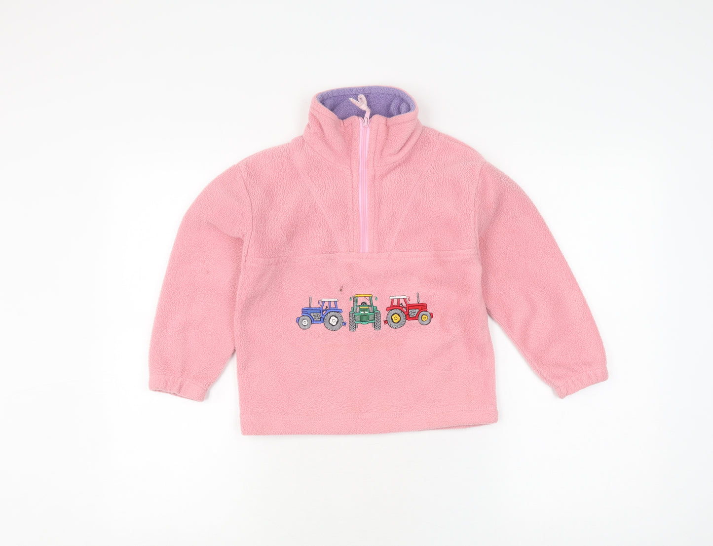 Shire Classics Unisex Kids Pink Fleece Sweatshirt M with Tractors