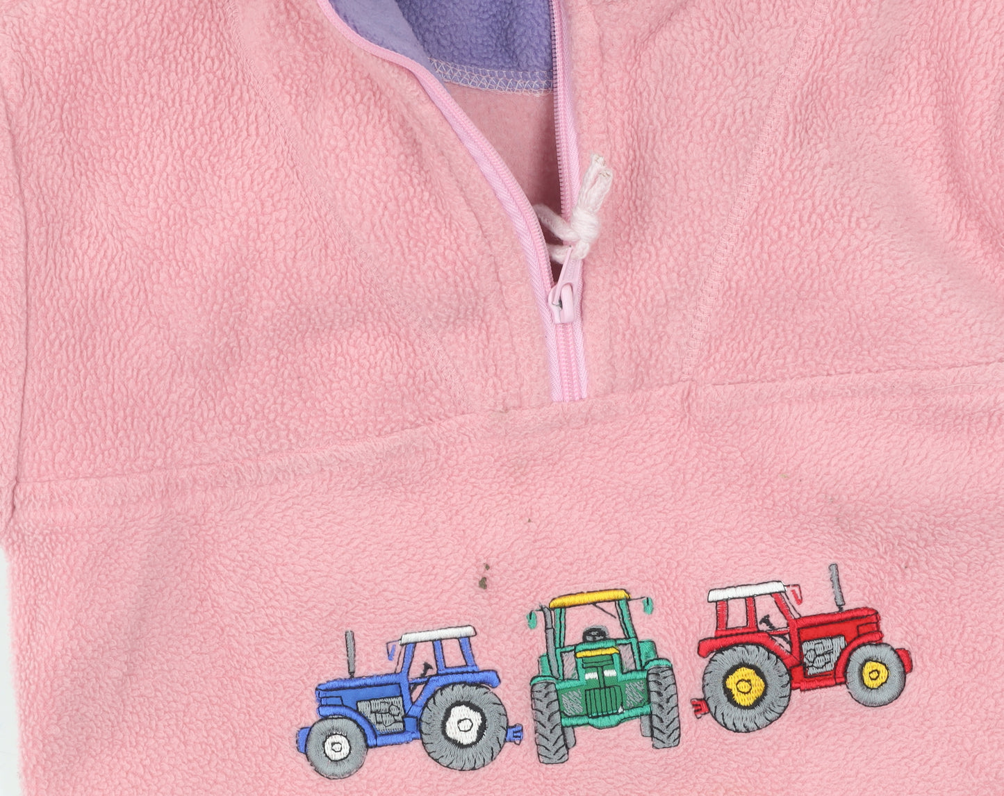 Shire Classics Unisex Kids Pink Fleece Sweatshirt M with Tractors