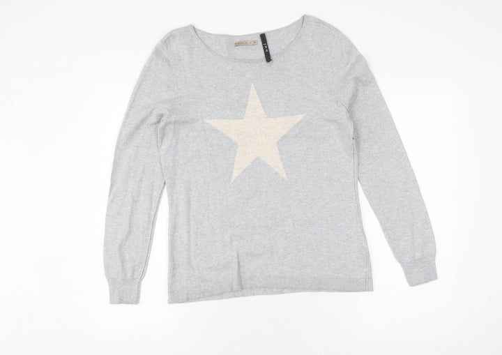 Oui Women's Grey Pullover Jumper Size 16