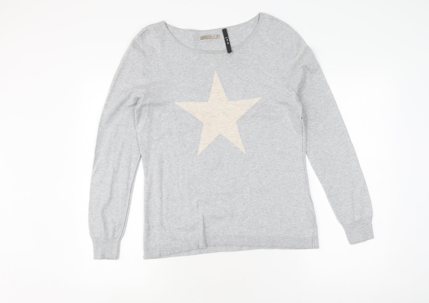 Oui Women's Grey Pullover Jumper Size 16