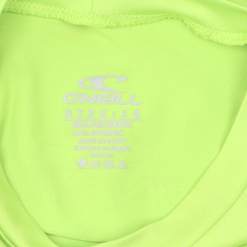 O'Neill Boys Green T-Shirt, Size 10, UV Protection, Activewear
