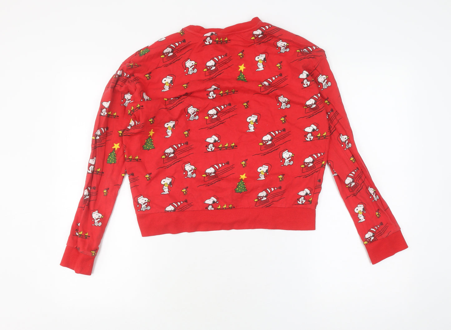 H&M Women's Red Snoopy Christmas Sweatshirt - Size S