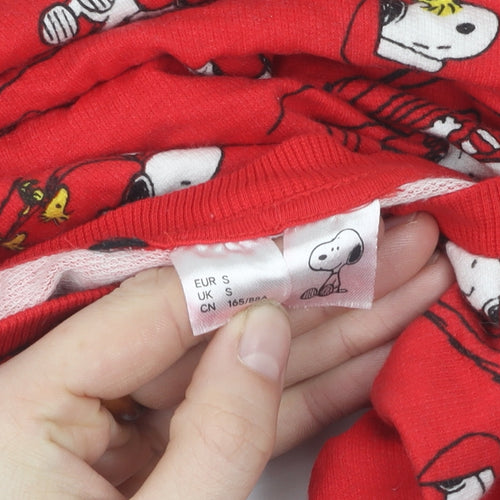 H&M Women's Red Snoopy Christmas Sweatshirt - Size S
