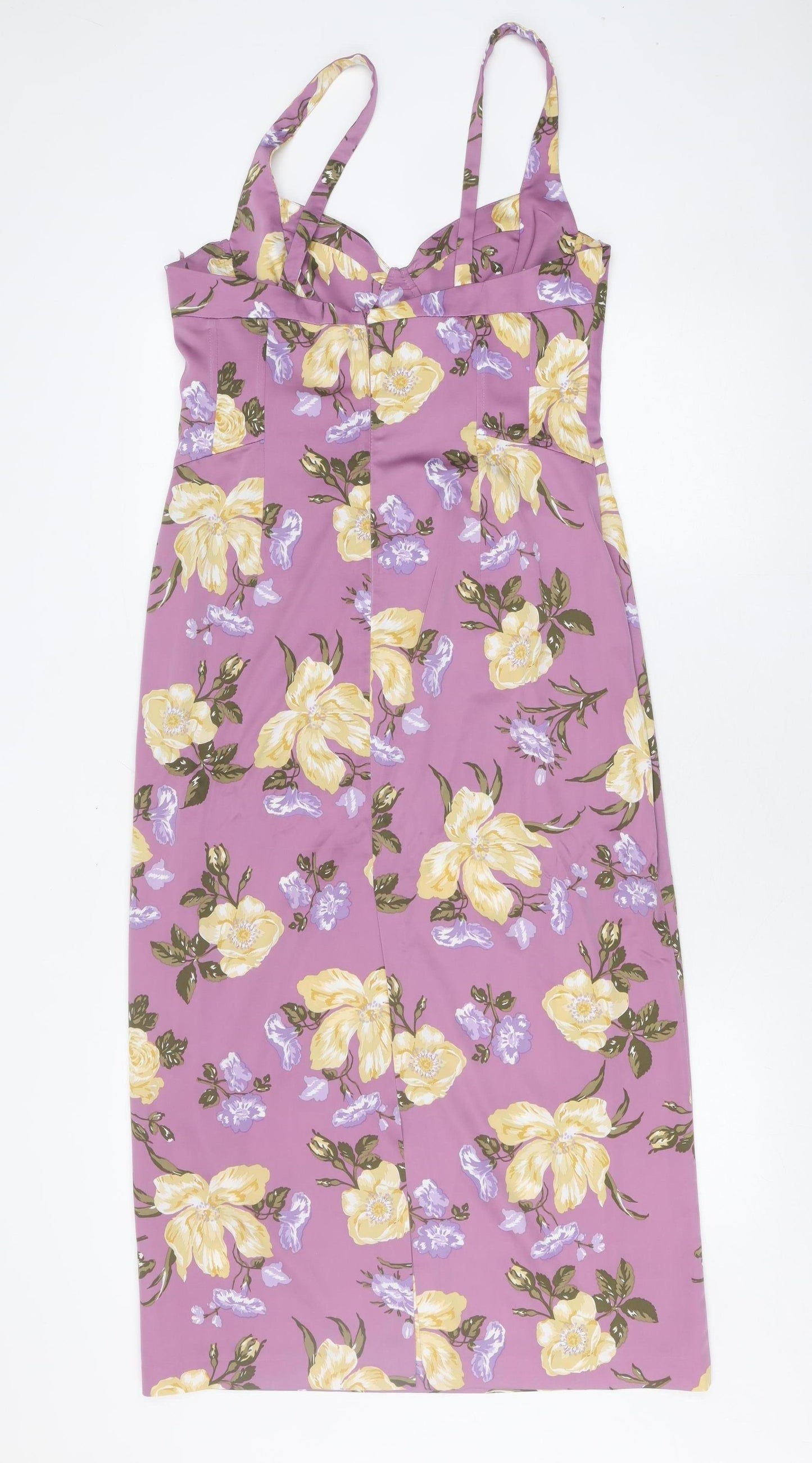 Zara Women's Purple Floral Slip Dress L