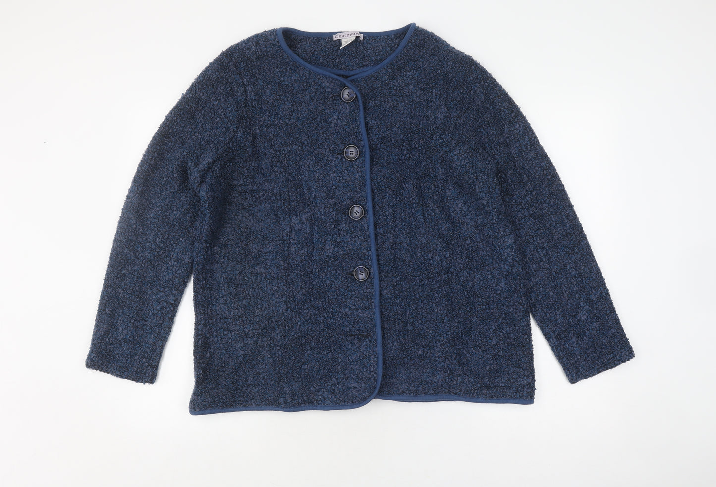 Charmance Women's Blue Knit Jacket Size 22 Casual