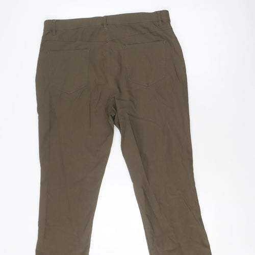 Tribal Women's Brown Trousers, Size 14, Button Closure