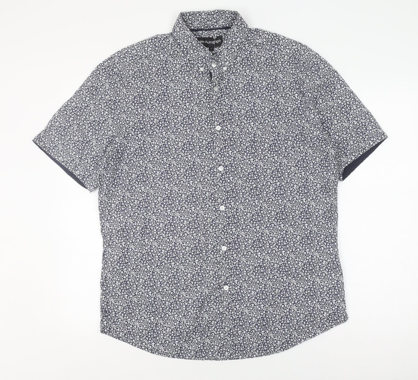 Marks & Spencer Men's Blue Floral Slim Fit Shirt