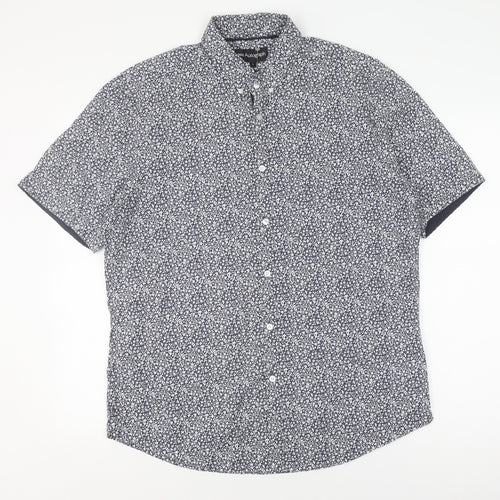 Marks & Spencer Men's Blue Floral Slim Fit Shirt