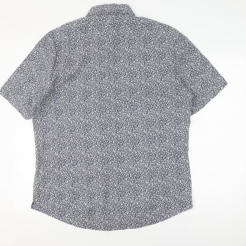 Marks & Spencer Men's Blue Floral Slim Fit Shirt