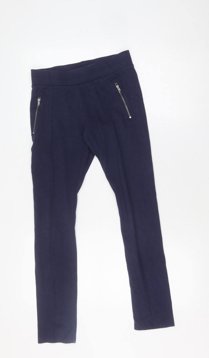 Faded Glory Women's Blue XL Jegging Trousers with Zip Accents