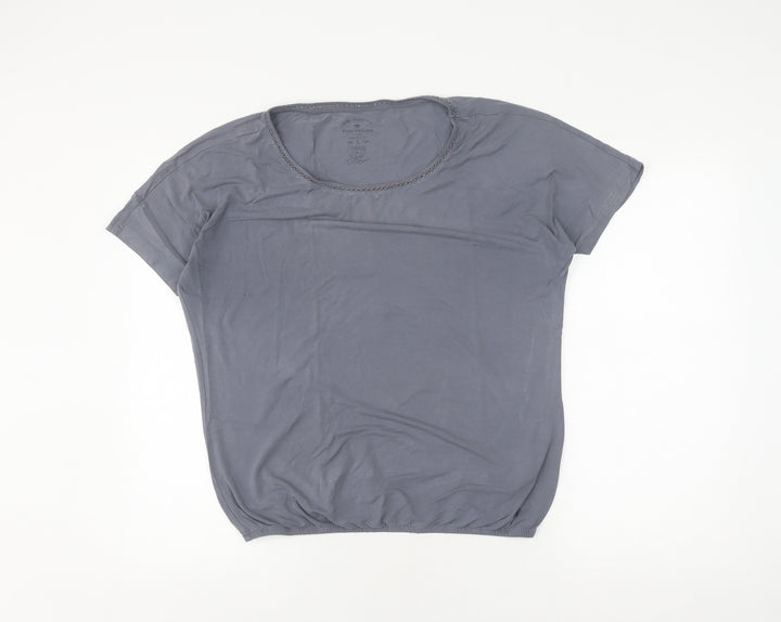 Tom Tailor Women’s Grey Basic T-Shirt, S, Short Sleeve Casual