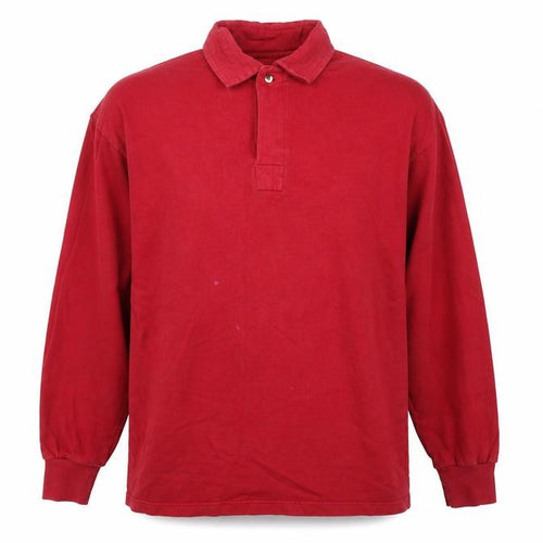 Dehavilland Men's Red Long Sleeve Polo Shirt L