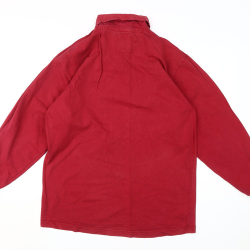 Dehavilland Men's Red Long Sleeve Polo Shirt L