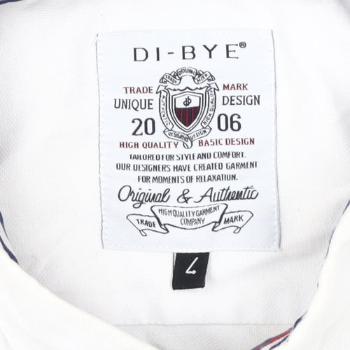 DI-BYE Men's White L Regular Fit Dress Shirt