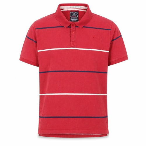 Cargo Quay Men's Red Striped Polo Shirt XL