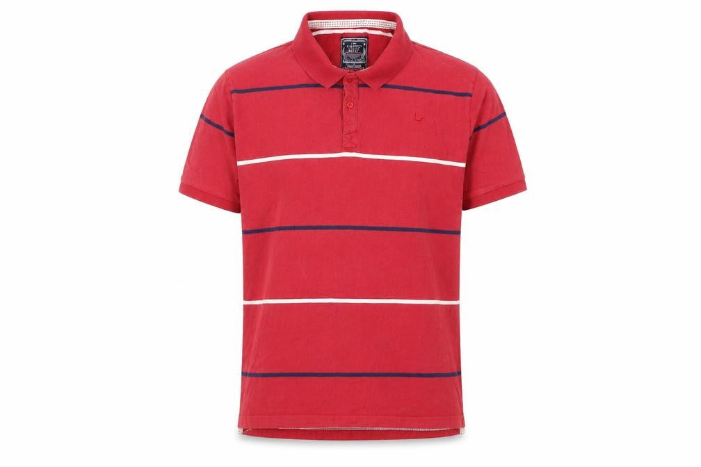 Cargo Quay Men's Red Striped Polo Shirt XL