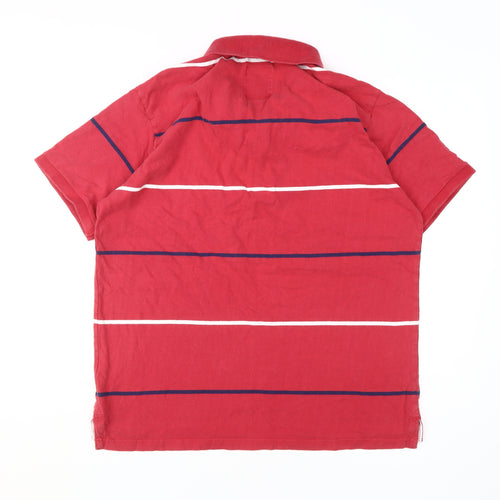 Cargo Quay Men's Red Striped Polo Shirt XL