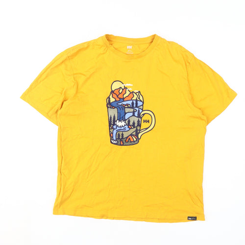 Helly Hansen Yellow Unisex T-Shirt, S, Summer Casual