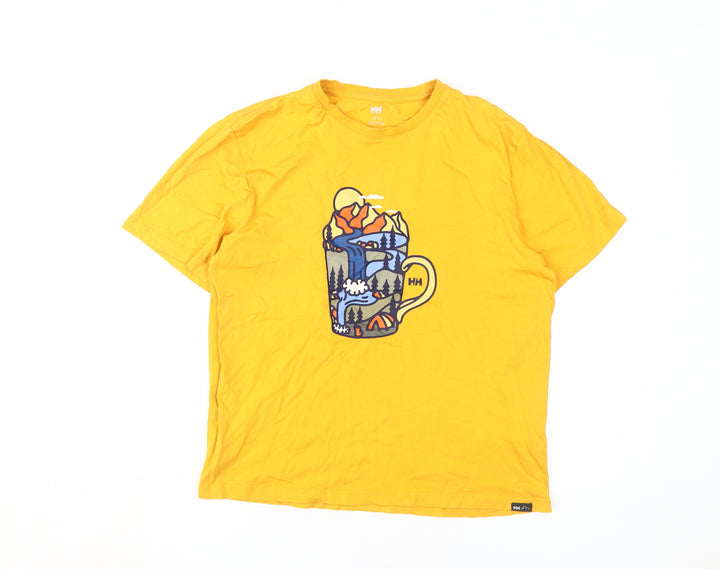 Helly Hansen Yellow Unisex T-Shirt, S, Summer Casual