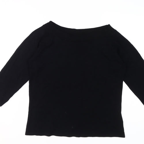 Style by EWM Black Women's 3/4 Sleeve Viscose Top, M