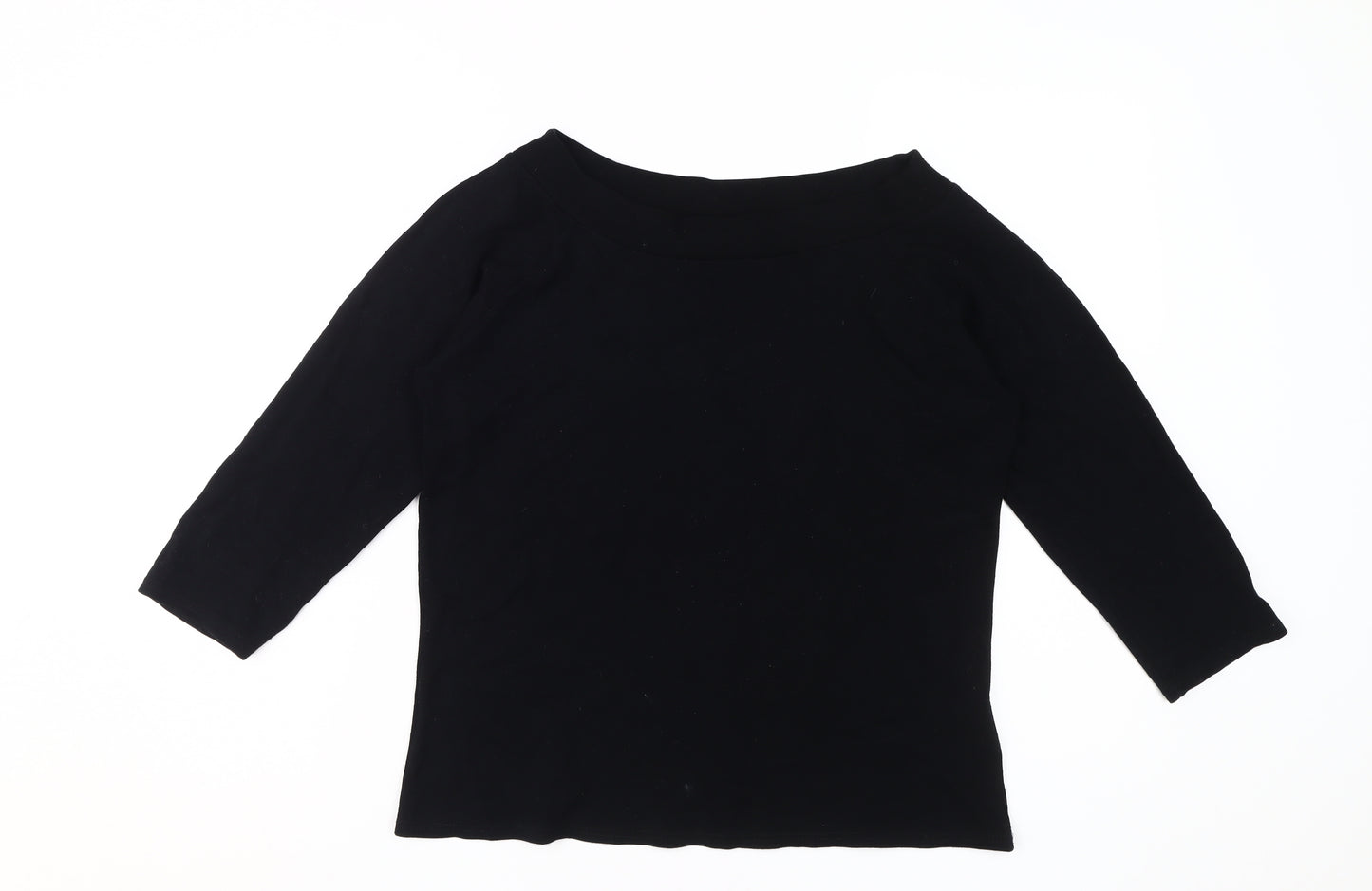 Style by EWM Black Women's 3/4 Sleeve Viscose Top, M