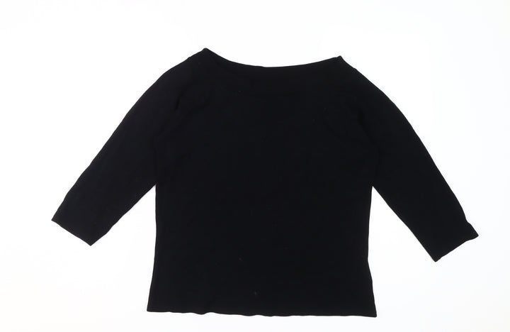 Style by EWM Black Women's 3/4 Sleeve Viscose Top, M